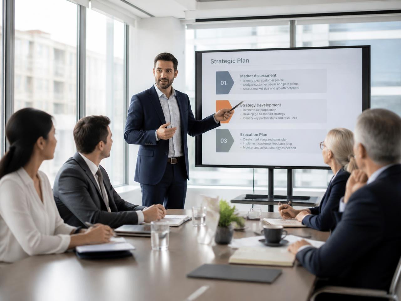 Apresentação de planejamento estratégico para equipe executiva